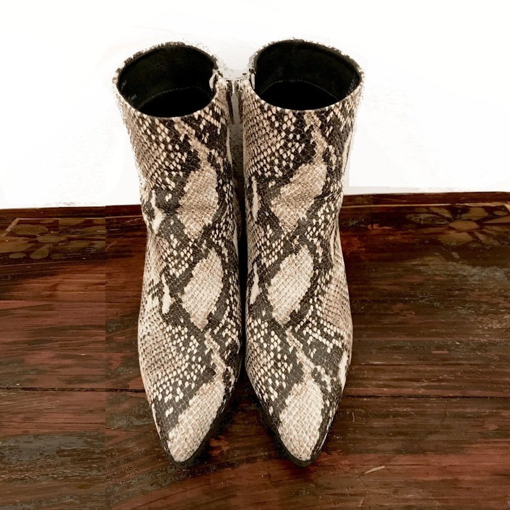 Madden Girl Mock Snakeskin Ankle Boots with Side Zip